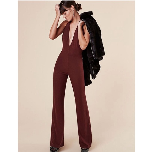 Reformation Berry Halter Jumpsuit Ribbed Low back Small - Picture 16 of 16